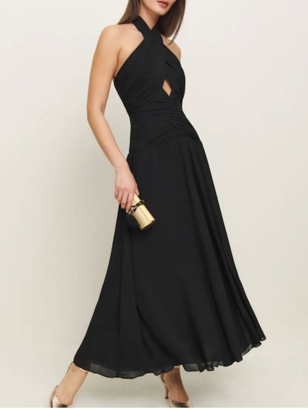 NWT Reformation Cari Halter Neck Maxi Dress Size 12